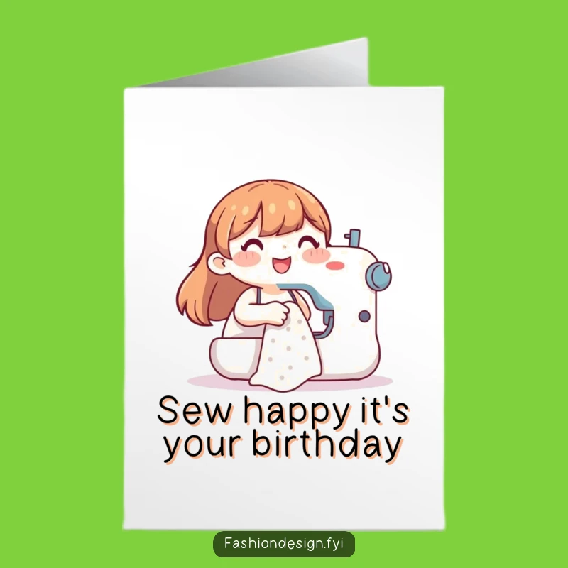 Free Printable Birthday Card: Sewing Fun Design - Funny Downloadable Gift