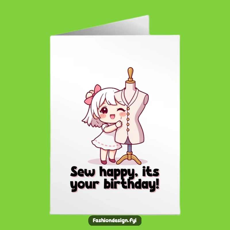 Free Printable Fashion Birthday Card: Funny DIY Downloadable Gift for Sewers