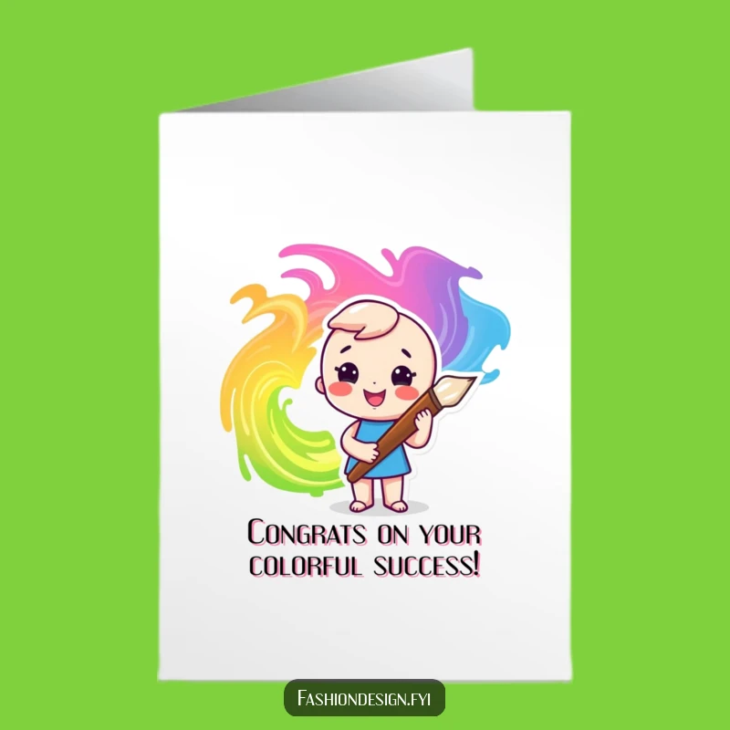 Free Printable Congrats Card: Artistic Celebration - Funny Paintbrush Swirls Downloadable Greeting