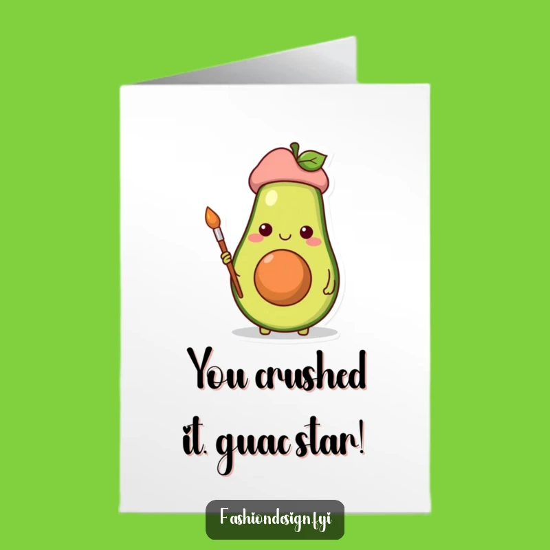 Free Printable Congrats Card: Funny Avocado Artist - Downloadable DIY Gift