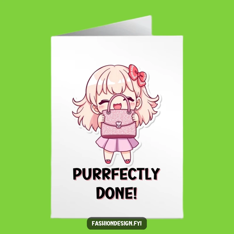 Free Printable Congrats Card: Glitter Handbag Success, Downloadable Gift