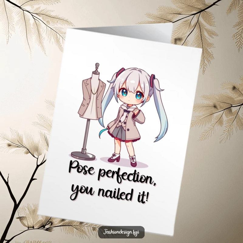 Funny Free Printable Congrats Card: Character dramatically posing with a mannequin, ideal for a humorous DIY gift.