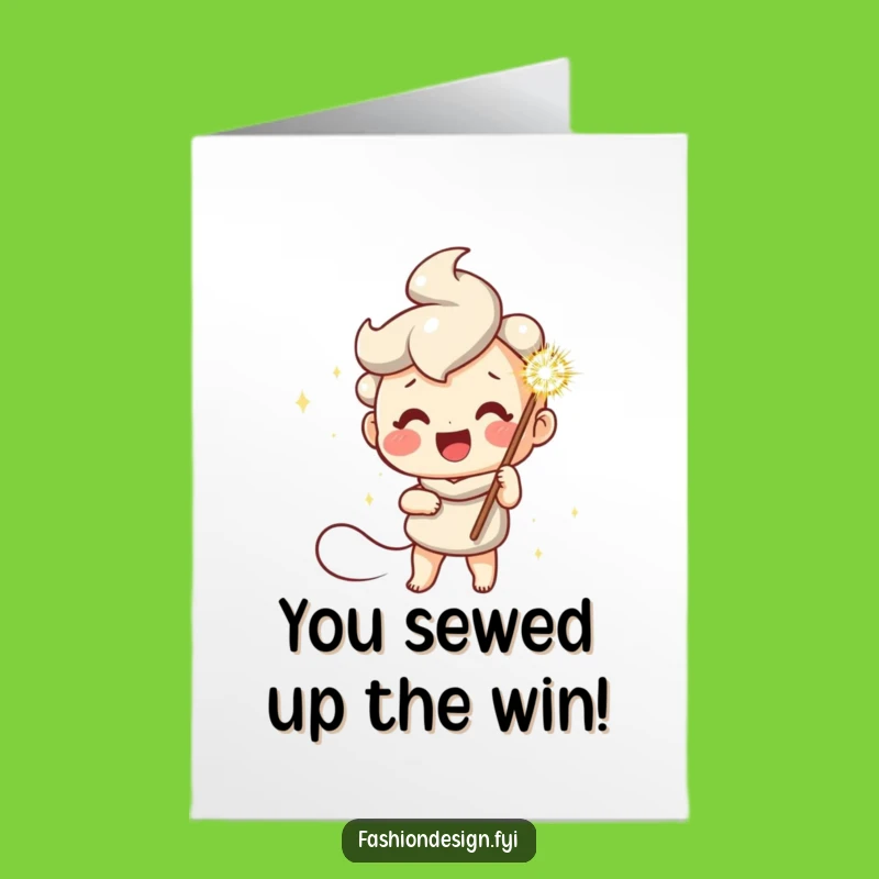 Free Printable Congrats Card: Sparkly Needle Sewing Success Downloadable