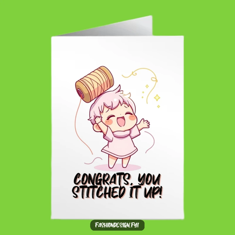Free Printable Congrats Card: Thread Tossing Celebration - Funny Downloadable Greeting