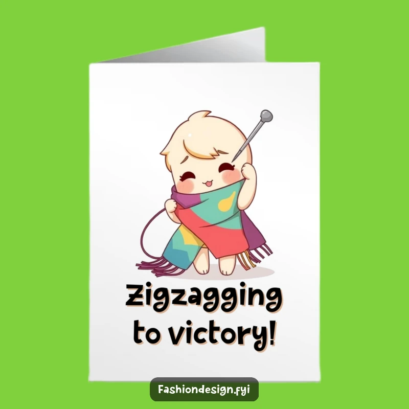 Free Printable Congrats Card: Zig-Zag Stitch Achievement, Downloadable Gift