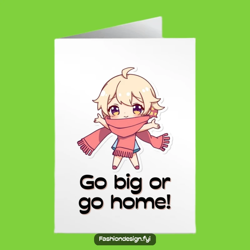 Free Printable Congrats Card: Dramatic Scarf Character Celebration