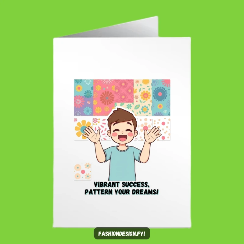 Free Printable Congrats Card: Vibrant Patterns, Enthusiastic Gesture, Downloadable DIY Gift