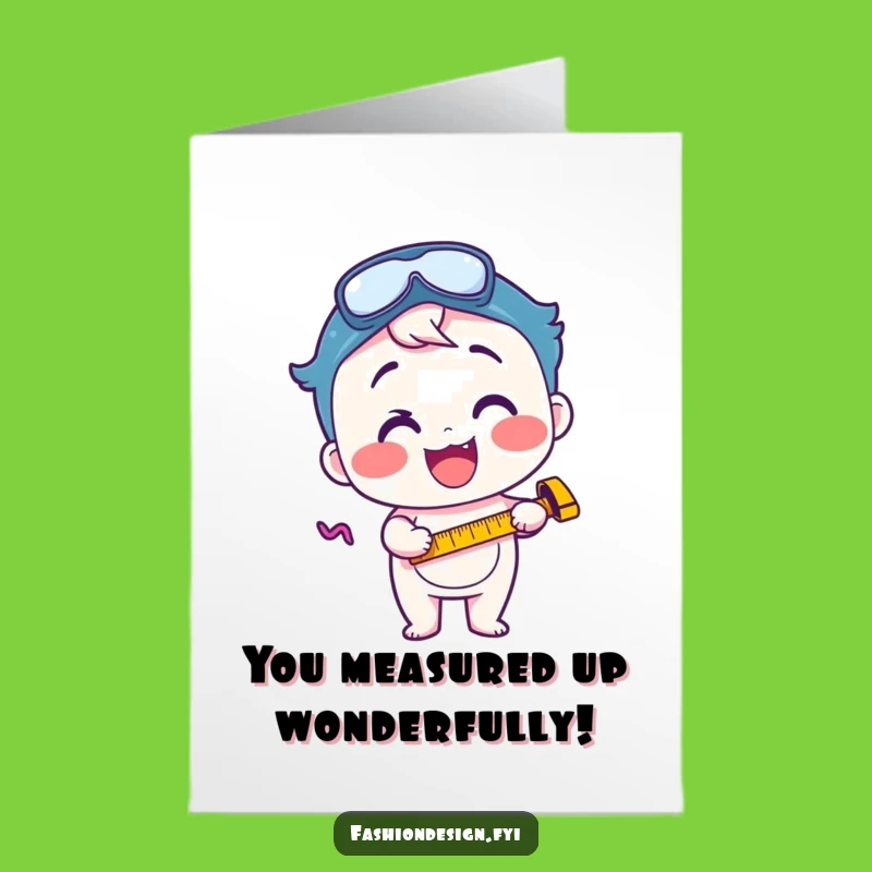 Free Printable Congrats Card: Exciting Measuring Tape Character for Wins