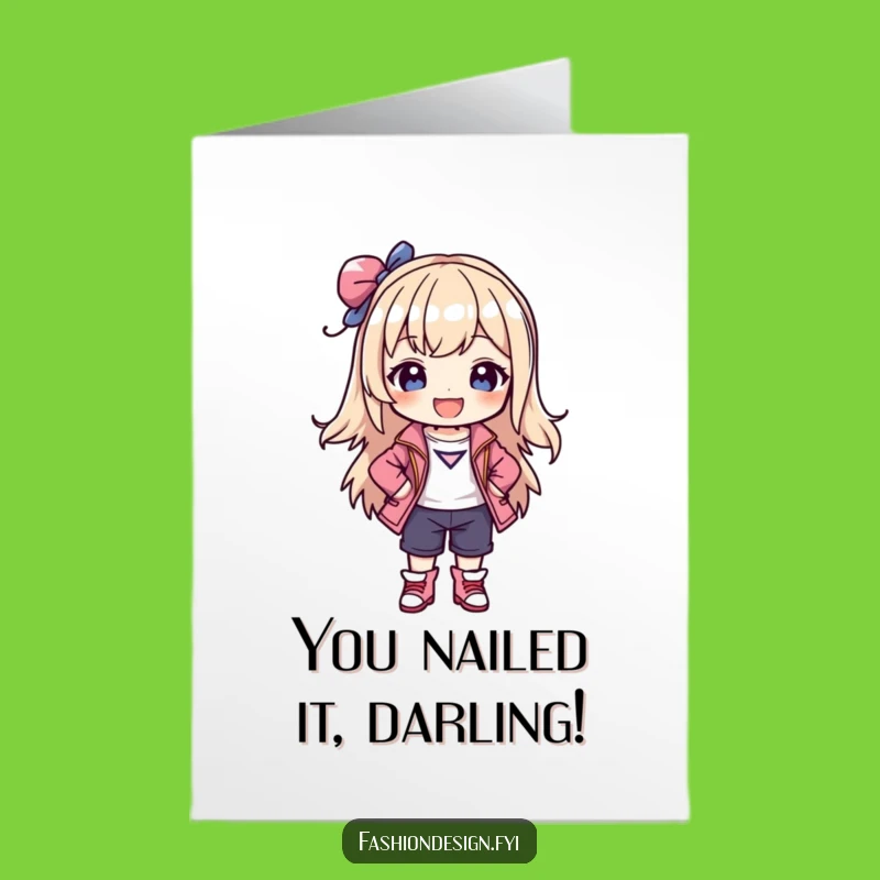 Free Printable Congrats Card: Chic Character, Funny Downloadable Achievement Gift