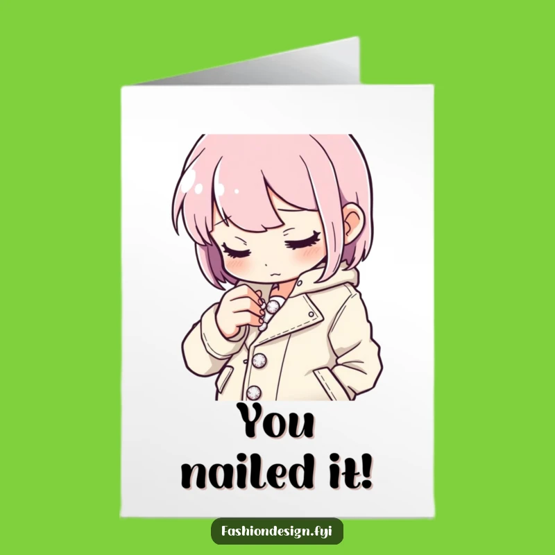 Free Printable Congrats Card: Button Stitching Success, Downloadable Gift