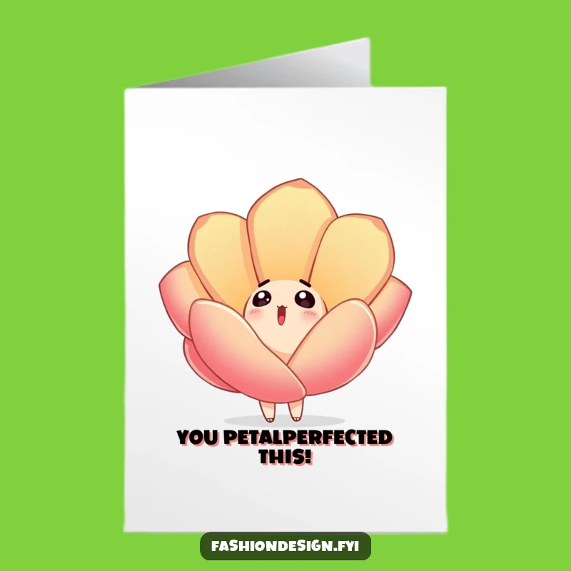 Free Printable Congrats Card: Surprised Character Petal Fall Humorous Downloadable Greeting