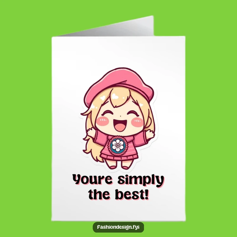 Free Printable Congratulations Card: Beret Patch Character, Celebrate with Humor