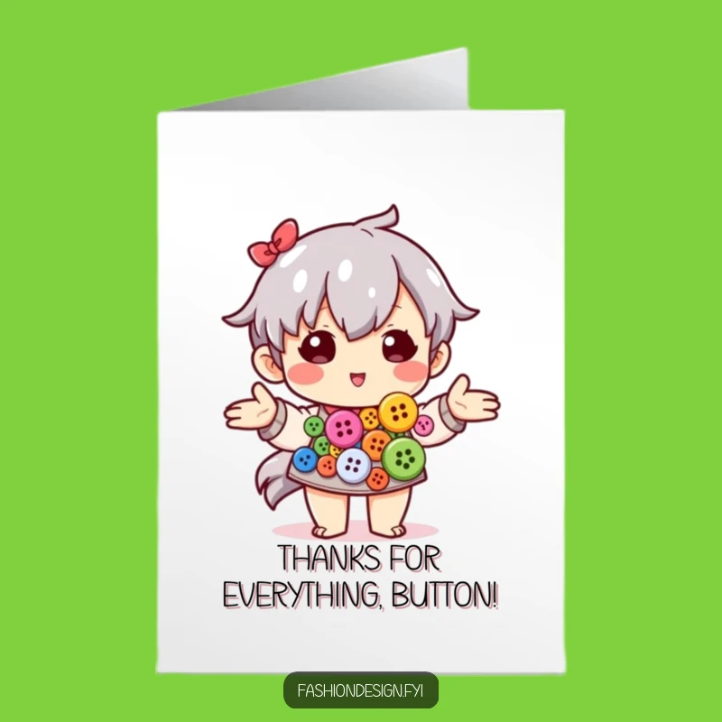 Free Printable Button Collection Thank You Card - Funny Downloadable Gift