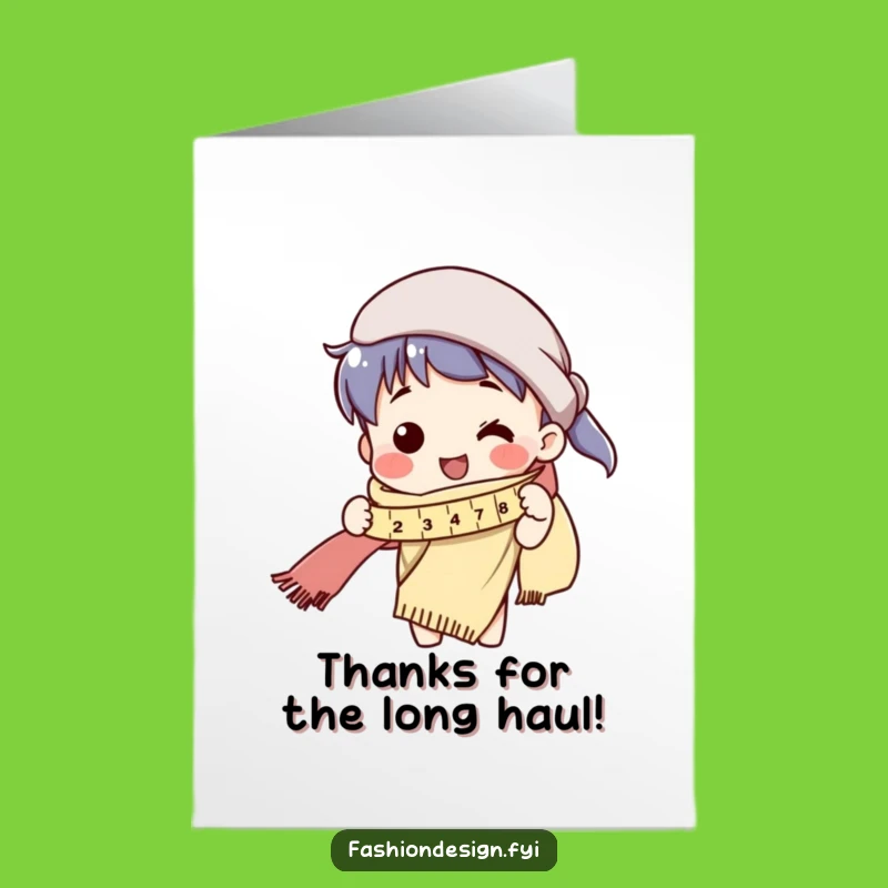 Free Printable Long Scarf Thank You Card - Funny Downloadable Gift