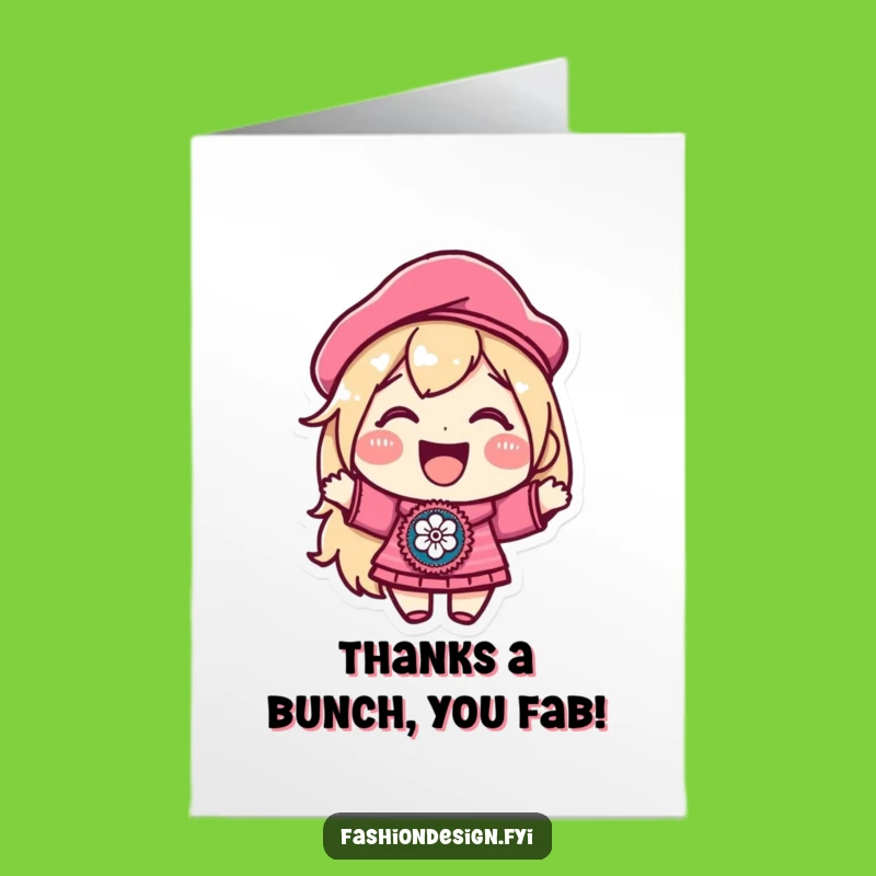 Free Printable Thank You Card: Beret Patch Character, Express Gratitude Hilariously
