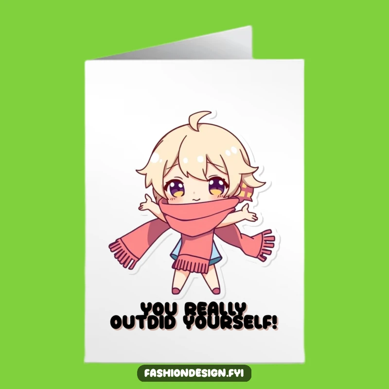 Free Printable Thank You Card: Dramatic Scarf Character Gratitude