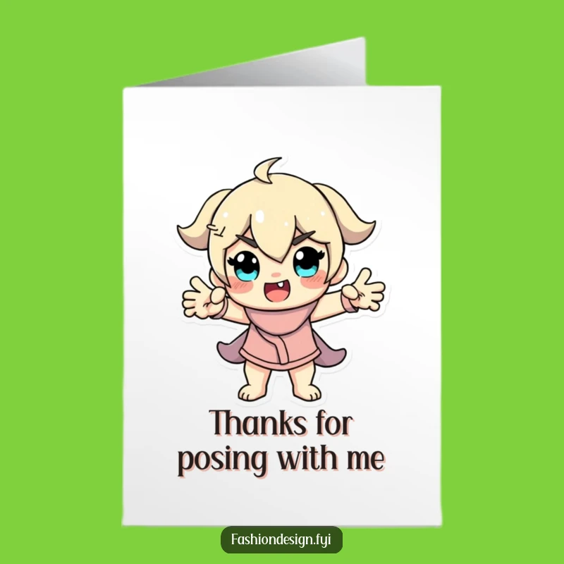 Free Printable Thank You Card: Funny Model Pose, Downloadable Appreciation Gift
