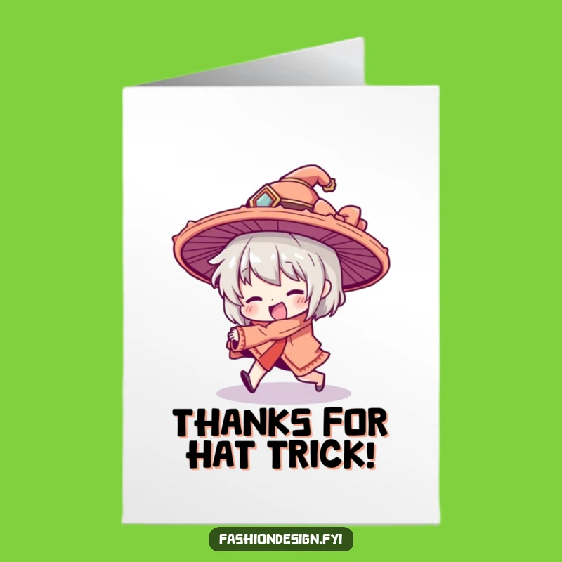 Free Printable Thank You Card: Tripping Character Hat Gag Gift Download