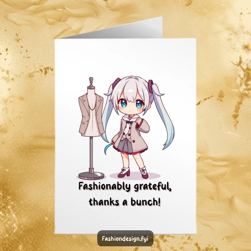 Funny Free Printable Thank You Card: Dramatic character posing with a mannequin, a humorous DIY thank you gift.