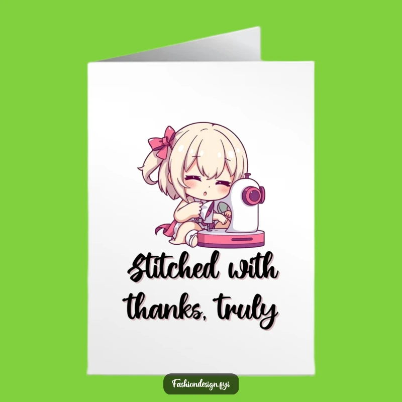 Free Printable Thank You Card: Sewing Skills Thank You - Funny Downloadable Gift