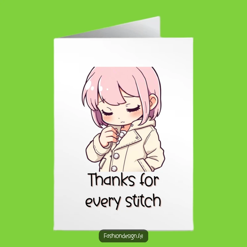 Free Printable Thank You Card: Button Stitching Detail, Downloadable Gift