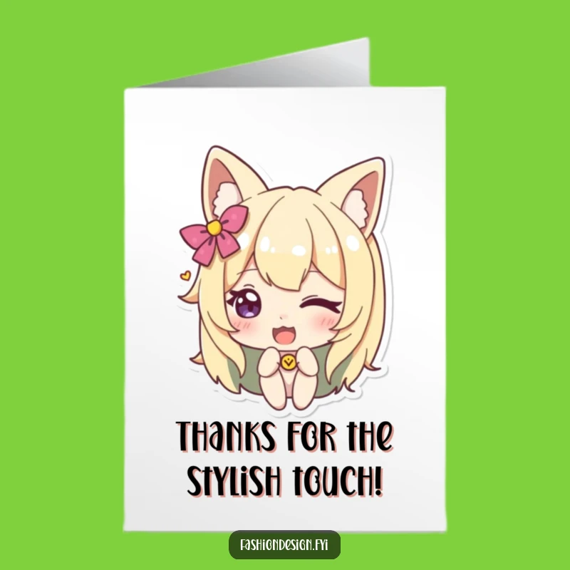 Thanks Free Printable Card: The Winking Gesture - Charming Downloadable Note