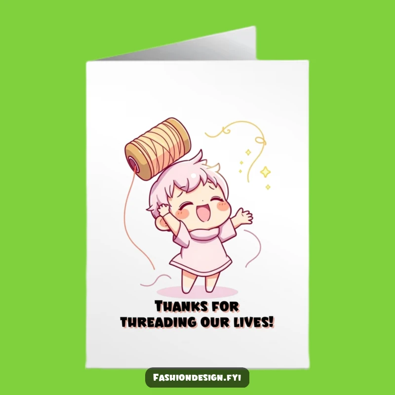 Free Printable Thank You Card: Thread Tossing Gratitude - Funny Downloadable Greeting