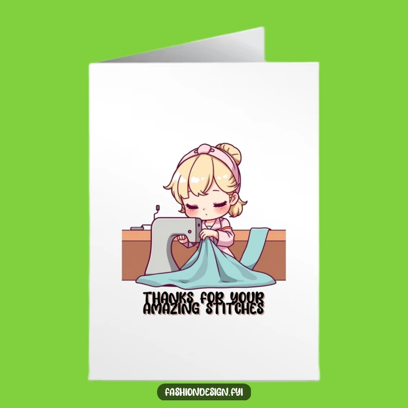 Free Printable Thank You Card: Funny Seamstress Fabric Design, Downloadable DIY Gift