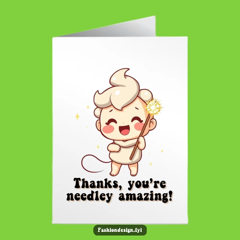 Free Printable Thank You Card: Sparkly Needle Stitching Thanks Downloadable Gift