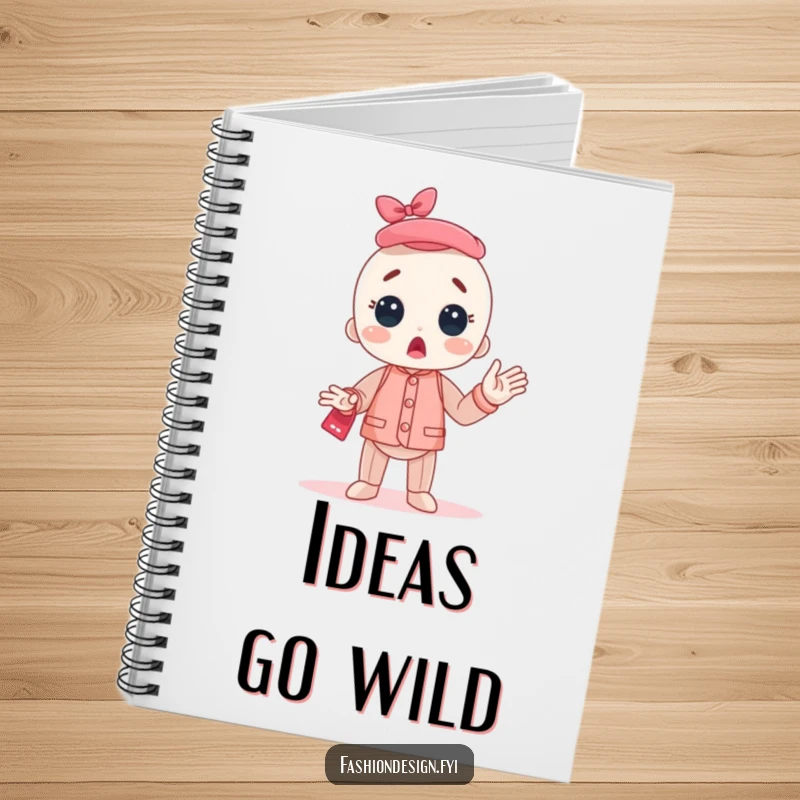 Funny Mannequin Notebook with a character bursting into surprised applause, perfect for noting down ideas, plans, and moments of joy.