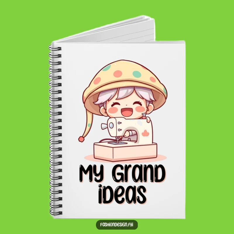 Funny Oversized Hat Notebook: Gleeful Character Sewing Journal