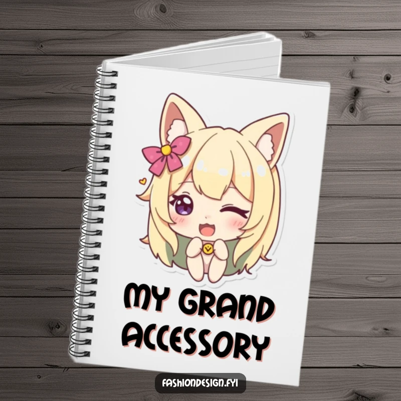 Funny notebook with a character winking while adding a whimsical accessory, perfect for writing, planning, and creative ideas.