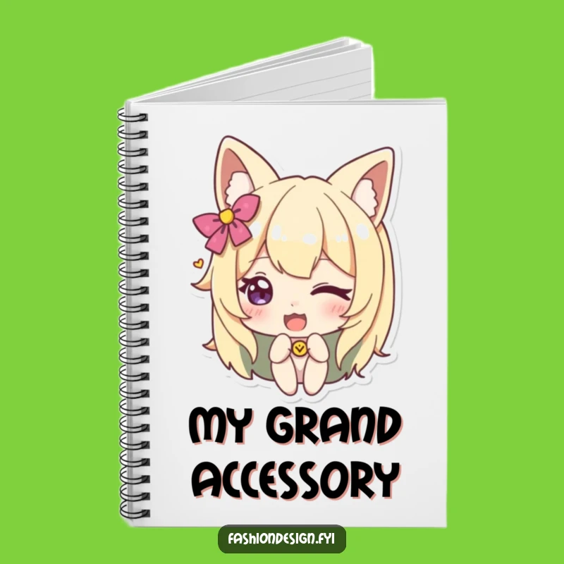 Funny Winking Accessory Notebook. Jot down thoughts with a playful flourish.