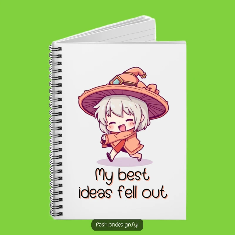 Funny Tripping Character Notebook - Oversized Hat Journal for Funny Thoughts
