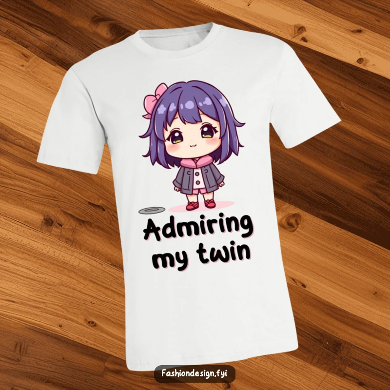 Funny t-shirt featuring a beaming character looking with delight at a colorful mannequin, embodying a passion for fashion.