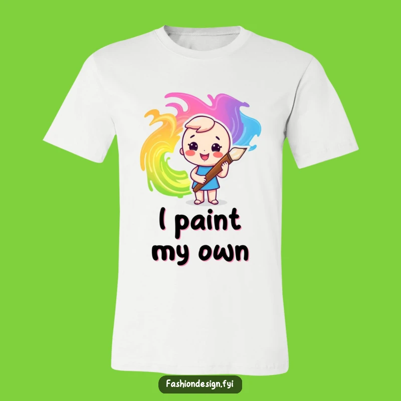 Funny Artist T-Shirt: Paintbrush & Swirls - Wear Your Art!