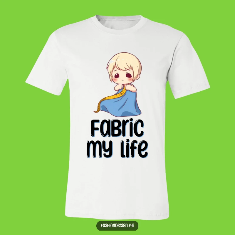 Funny Fabric Measuring T-Shirt. Hilarious gift for sewing enthusiasts and crafters.