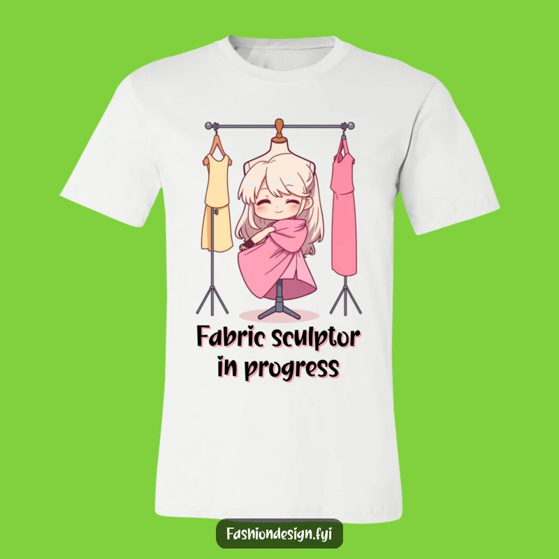 Funny Fashion Seamstress T-Shirt: Determined Designer Draping Fabric, Hilarious Outfit Gift