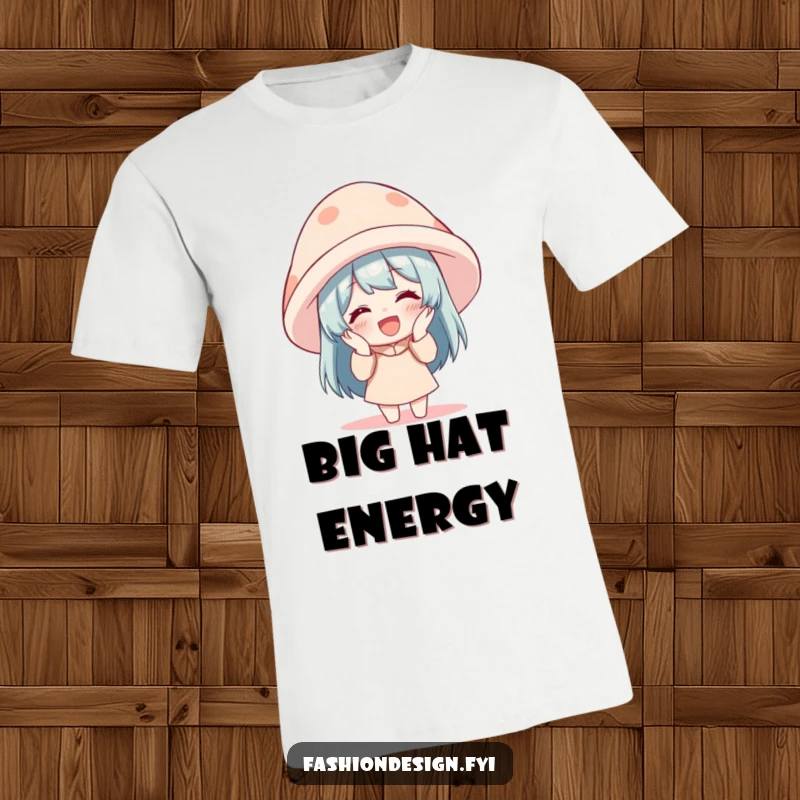 Funny T-Shirt: A character erupts in giggles while attempting to wear a comically enormous hat, showcasing humorous delight.
