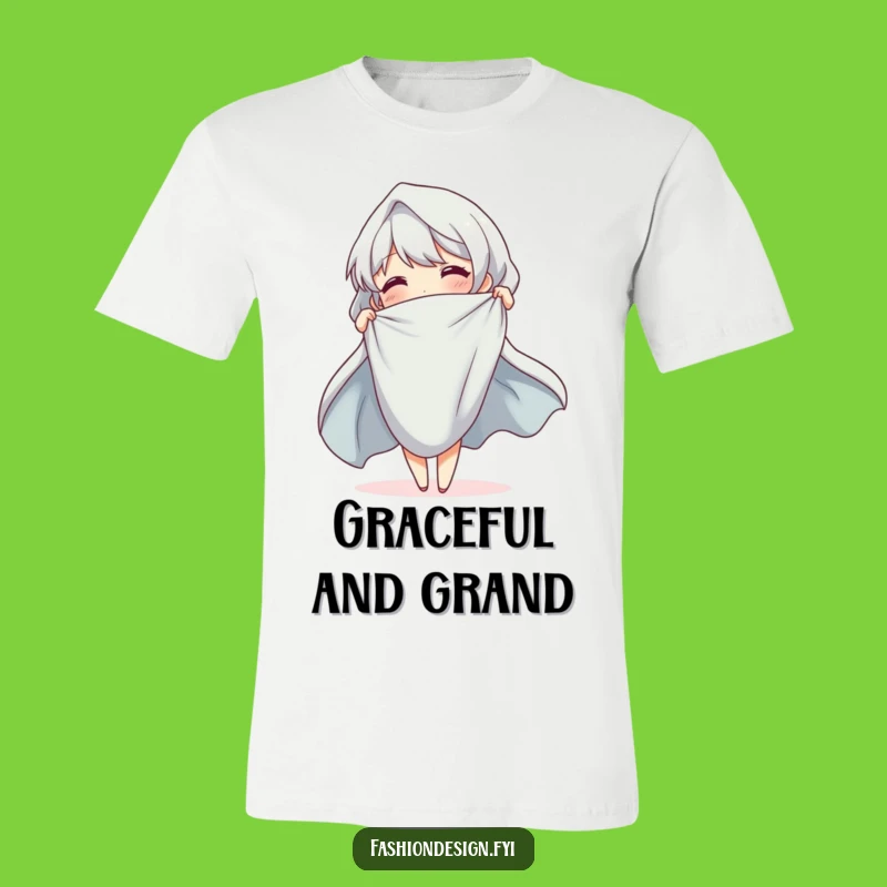 Funny Graceful Drape Tee: Cheerful cloth movement, a stylish funny gift for creatives.