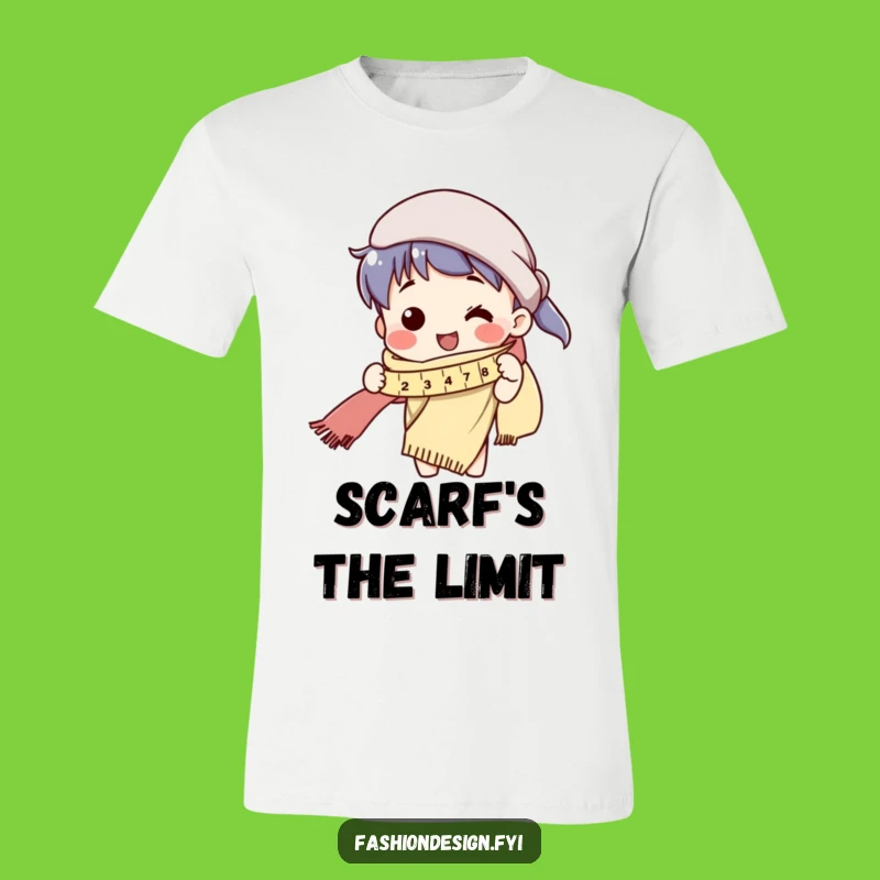 Funny Tailor T-Shirt - Measuring Long Scarves & Sewing Humor