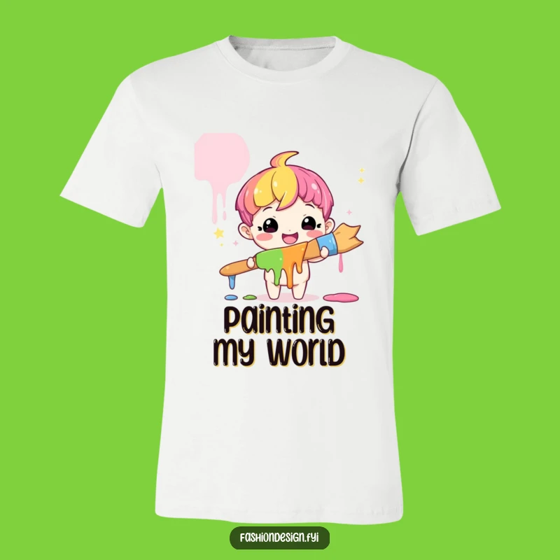 Funny Artist T-Shirt: Wear Your Amazement with a Giant Rainbow Paintbrush