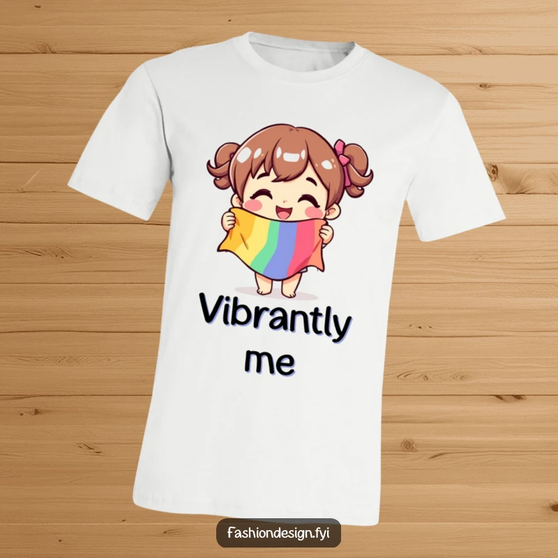 Funny t-shirt depicting a character holding a vibrant fabric swatch with pure glee, celebrating the joy of crafting.