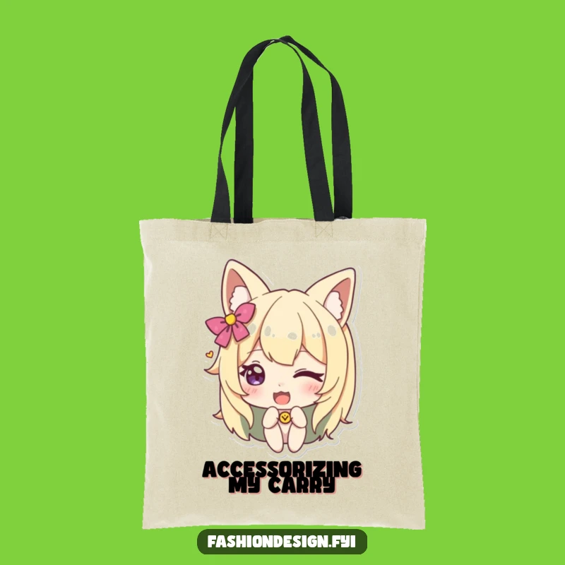 Chic Funny Winking Accessory Tote Bag. Carry your essentials with a wink.