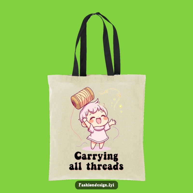 Funny Sewing Tote Bag: Thread Toss - Carry Your Craft!