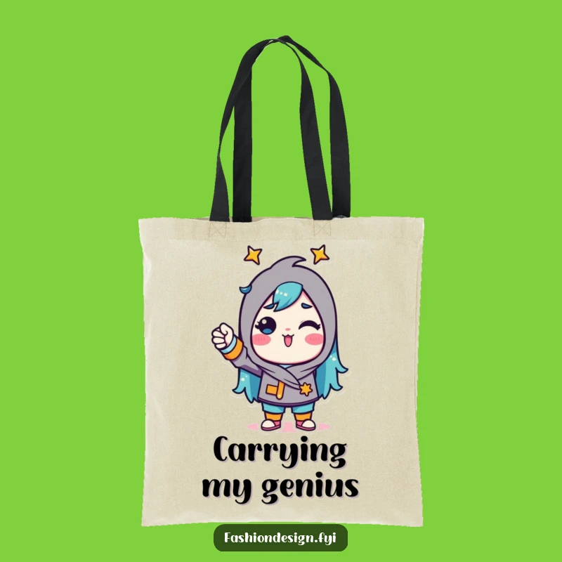 Funny Triumphant Crafter Tote: Pinning fabric boldly, a stylish funny gift for artists.