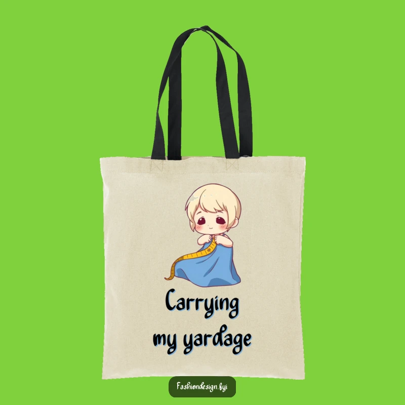 Stylish Funny Fabric Measuring Tote Bag. Carry your essentials with humor.