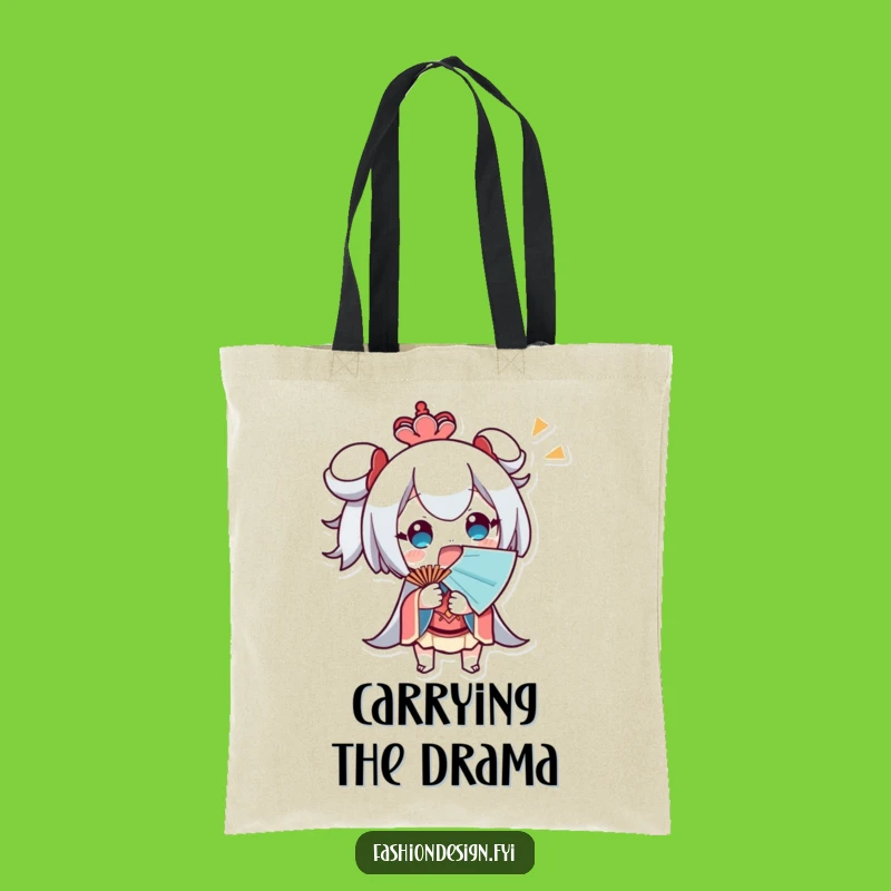 Funny Fanning Fan Tote Bag: Surprised by heat, a practical funny gift.