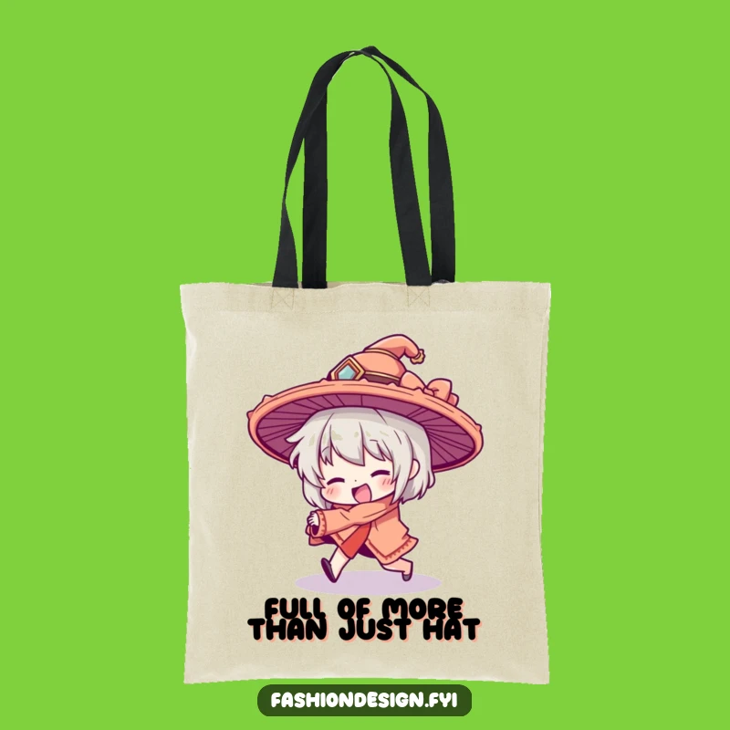 Funny Tripping Character Tote Bag - Oversized Hat Style for Everyday Laughs