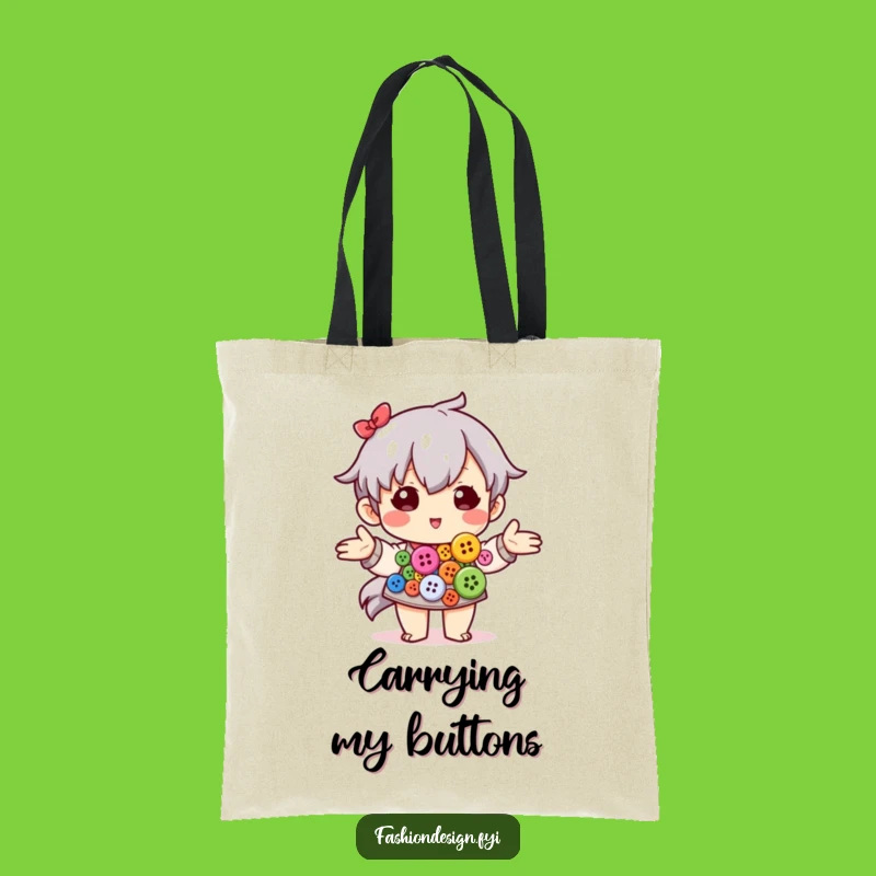Funny Crafter Tote Bag - Carry Your Button Collection